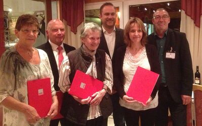 v.l.n.r.: Monika Günther, Rüdiger Kinsch, Wilma Haas, 1. Vorsitzender Uwe Presler, Brigitte Schneider, Anton Schaaf