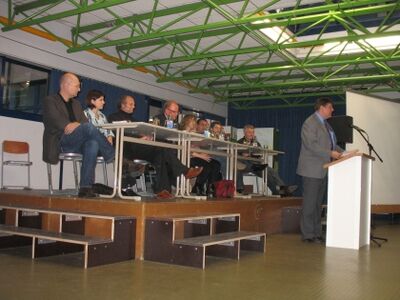 Eröffnung von MdB Jörg Tauss mit Podiumsteilnehmern